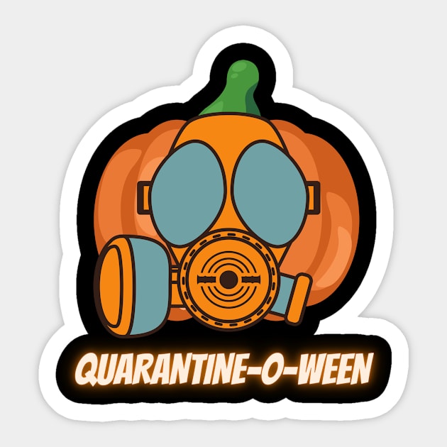 Quarantine-O-Ween Pumpkin Funny Halloween 2020 Costume Easy Costume Funny Gift for Halloween Radioactive Mask Quarantine Mask Sticker by nathalieaynie